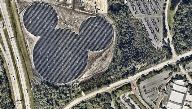 Hidden Mickey made of 48,000 Solar Panels - Disney World, Orlando, FL